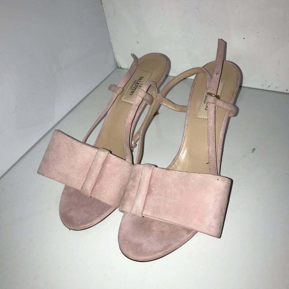 Valentino Garavani Bow-Embellished Suede Sandals